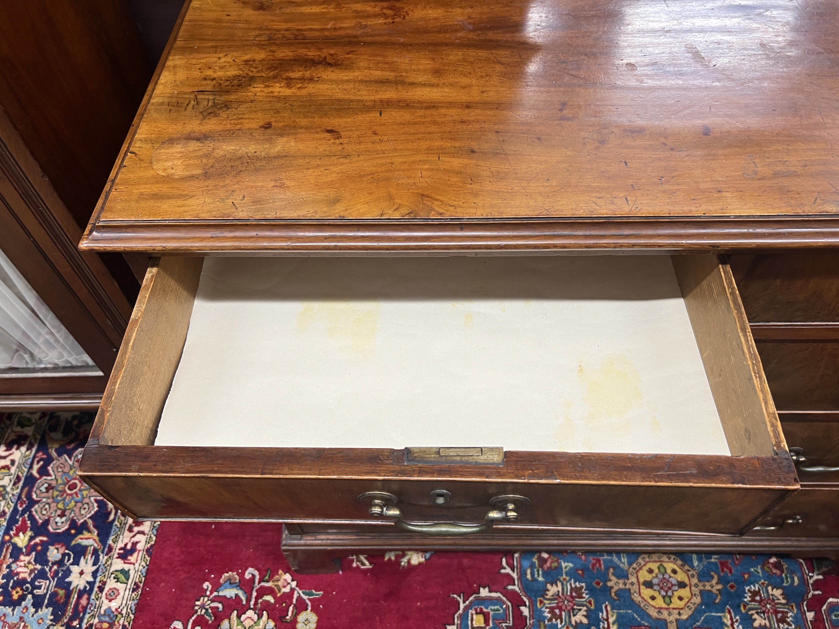A George III mahogany five drawer chest, width 109cm, depth 53cm, height 96cm